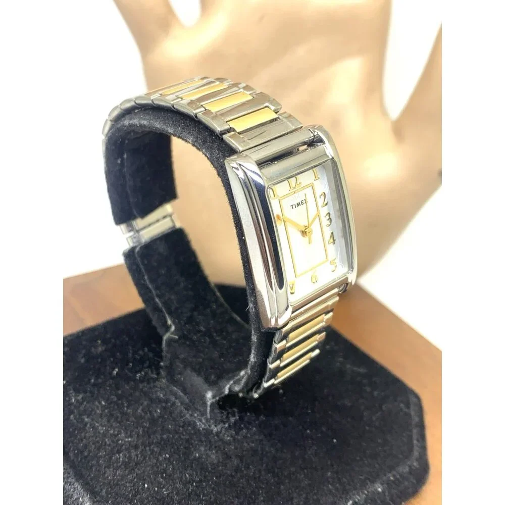 Timex Women's Watch TW2U44200 Quartz Two Tone Steel Expansion Band Tank 21mm